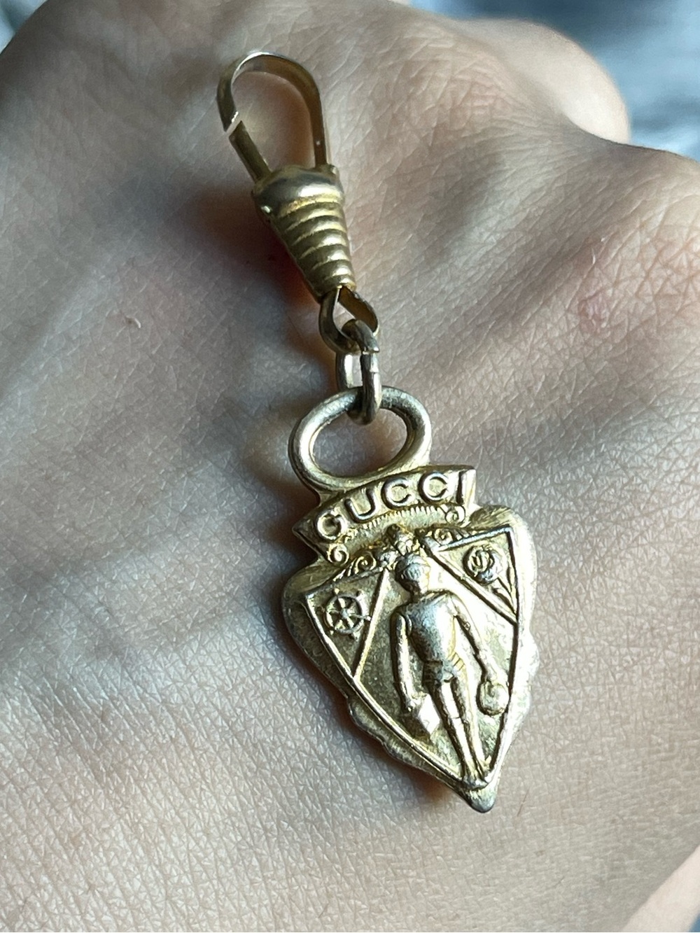 Gucci Gold Shield Emblem Key & Card Holder Charm